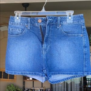 High waisted jean shorts
